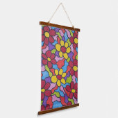Retro Rainbow Flower Pattern Hangend Wandkleed (Gebogen)
