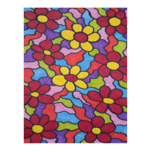 Retro Rainbow Flower Pattern