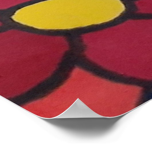 Retro Rainbow Flower Pattern Poster (Hoek)