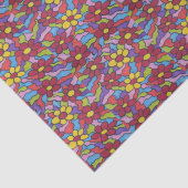 Retro Rainbow Flower Pattern Tissuepapier (Detail)
