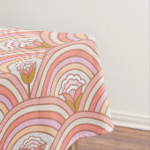 Retro Rainbow Flowers Pink & Coral Tafelkleed (Voorbeeld)
