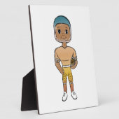 retro rainbow football player ombre fotoplaat (Zijkant)