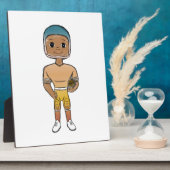 retro rainbow football player ombre fotoplaat (Zijkant)