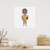  retro rainbow football player ombre poster (Keuken)