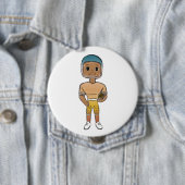  retro rainbow football player ombre ronde button 4,0 cm (In situ)