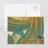 Retro Rainbow French Horn Briefkaart (Voorkant / Achterkant)