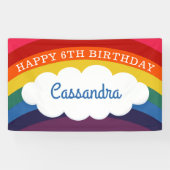 Retro Rainbow Gepersonaliseerde naam Gelukkige Ver Spandoek (Horizontaal)