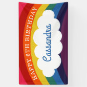 Retro Rainbow Gepersonaliseerde naam Gelukkige Ver Spandoek (Verticaal)