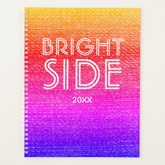 Retro Rainbow, gestructureerd met heldere zijkant, Planner (Voorkant)