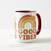 Retro Rainbow Good Vibes Ceramic Mug Mok (Voorkant rechts)