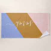 Retro Rainbow Grafisch gepersonaliseerde naam Strandlaken (Voorkant)