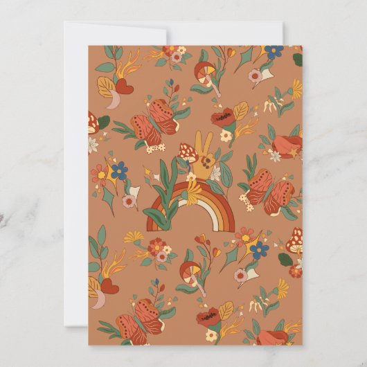 Retro Rainbow Groovy bruids douche uitnodiging (Achterkant)