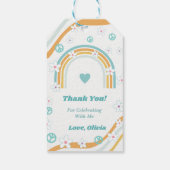 Retro Rainbow Groovy dank u geschenk Cadeaulabel (Achterkant)