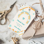 Retro Rainbow Groovy dank u geschenk Cadeaulabel