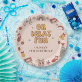 Retro Rainbow Groovy Kerstmis Verjaardagsfeest Papieren Bordje (Feest)