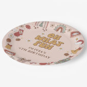 Retro Rainbow Groovy Kerstmis Verjaardagsfeest Papieren Bordje (Gekanteld)