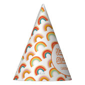 Retro Rainbow Groovy Kleurrijke Party Pet Feesthoedjes (Links)