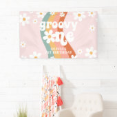 Retro Rainbow Groovy One Daisy 1st Spandoek (Insitu)