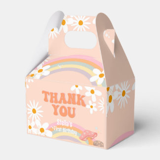 Retro Rainbow Groovy One Daisy Bedankdoosjes