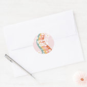 Retro Rainbow Groovy One Daisy Ronde Sticker (Envelop)