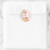 Retro Rainbow Groovy One Daisy Ronde Sticker (Tas)