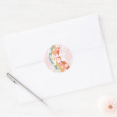 Retro Rainbow Groovy One Daisy Ronde Sticker (Envelop)