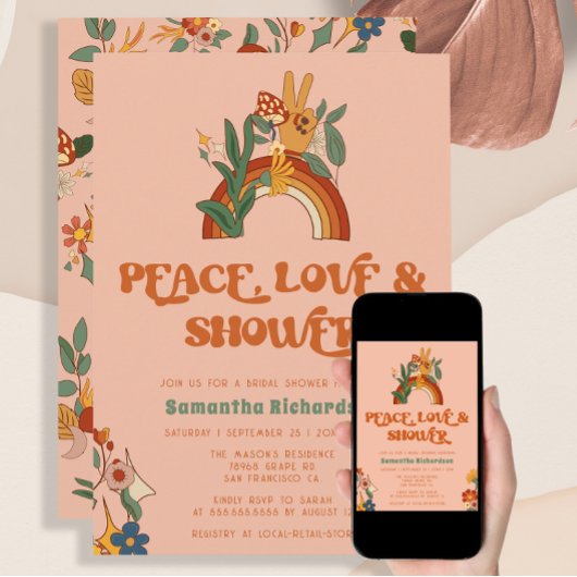 Retro Rainbow Groovy-Vrijgezellenfeest Kaart