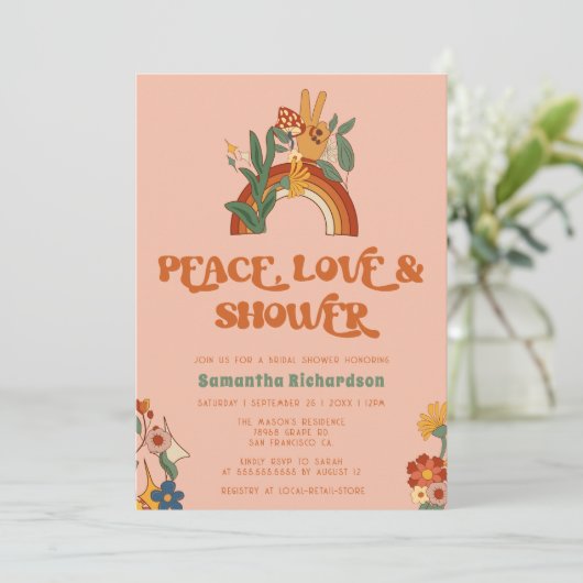 Retro Rainbow Groovy-Vrijgezellenfeest Kaart (Staand voorkant)