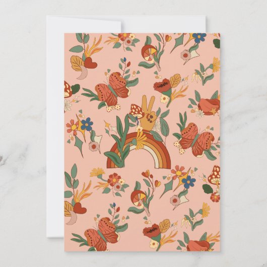 Retro Rainbow Groovy-Vrijgezellenfeest Kaart (Achterkant)