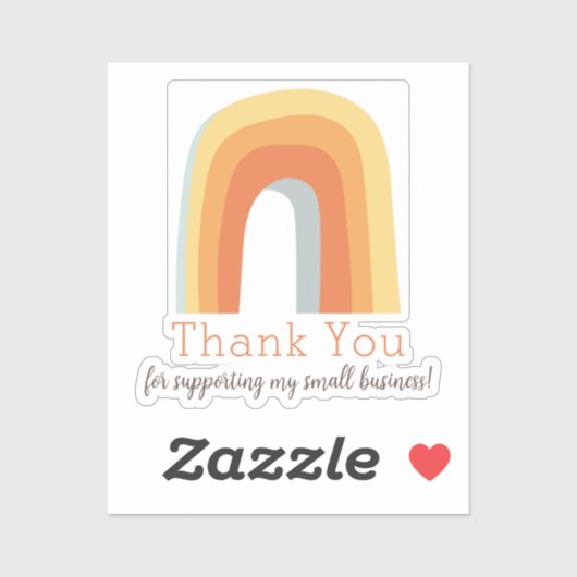 Retro Rainbow Hartelijk dank voor uw steun Sticker (Vel)