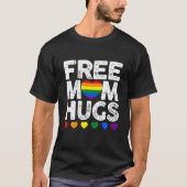 Retro Rainbow Heart Free Ma Hugs Gay LGBT Pride M T-shirt (Voorkant)