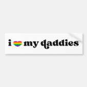Retro Rainbow Heart I Love My Daddies Gay Dads Bumpersticker (Voorkant)