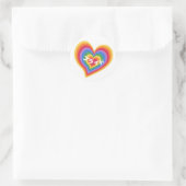 Retro Rainbow Heart met trots in het Japans Ronde Sticker (Tas)