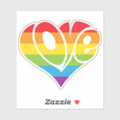 Retro Rainbow Heart-Shaped LOVE-sticker Sticker (Vel)
