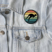Retro Rainbow Kangaroo Ronde Button 5,7 Cm (In situ)