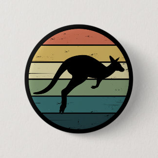Retro Rainbow Kangaroo Ronde Button 5,7 Cm