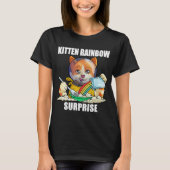 Retro Rainbow Kitten Verrassend  grungestijl T-shirt (Voorkant)