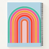 Retro Rainbow kleurig blauw Notitieboek (Achterkant)