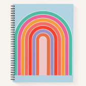 Retro Rainbow kleurig blauw Notitieboek (Voorkant)