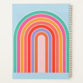 Retro Rainbow kleurig blauw Planner (Achterkant)