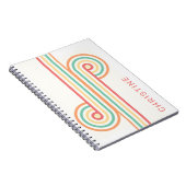 Retro Rainbow Line Art Notitieboek (Rechterzijde)