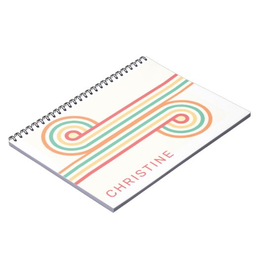 Retro Rainbow Line Art Notitieboek (Linkerzijde)