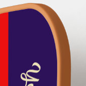 Retro Rainbow Navy Oranje Olive Green Custom Name Pickleball Paddle (Links Detail)