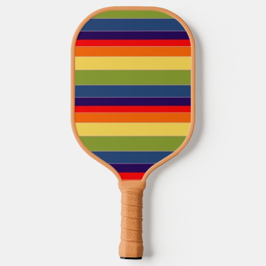 Retro Rainbow Navy Oranje Olive Green Custom Name Pickleball Paddle (Achterkant)