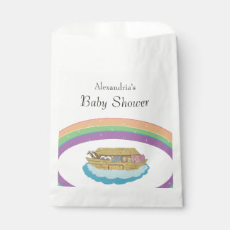 Retro Rainbow Noah's Ark Baby shower Bedankzakje