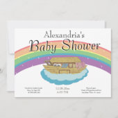 Retro Rainbow Noah's Ark Baby shower Kaart (Voorkant)