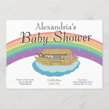 Retro Rainbow Noah's Ark Baby shower