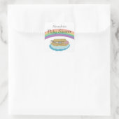 Retro Rainbow Noah's Ark Baby shower Vierkante Sticker (Tas)