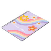 Retro Rainbow paarse Notitieboek (Linkerzijde)