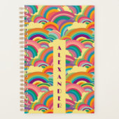 Retro Rainbow patroon Gepersonaliseerde naam Planner (Voorkant)